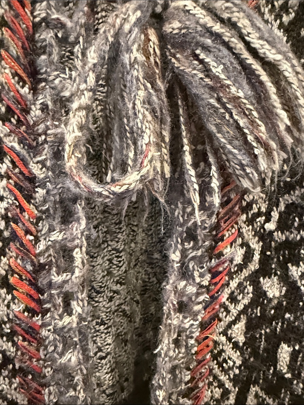 Free People Hooded Jacquard Long Cardigan Coatigan - Brown & Cream - Picture 7 of 10